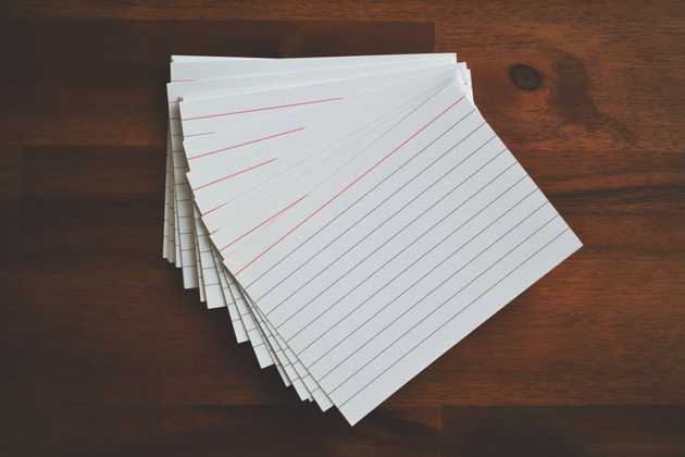 Blank flashcards